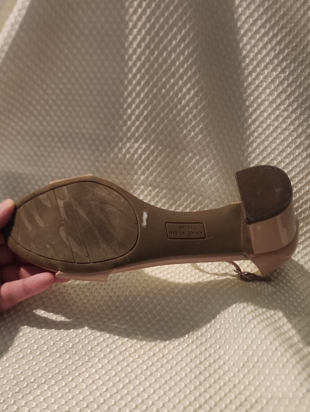 Anne Klein Blush Patent Ankle-Strap Block Heels - Picture 8 of 15